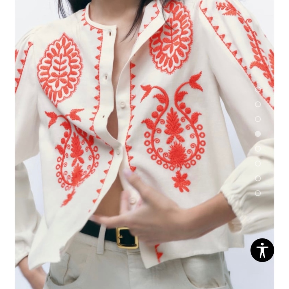 Zara embroidery shirt